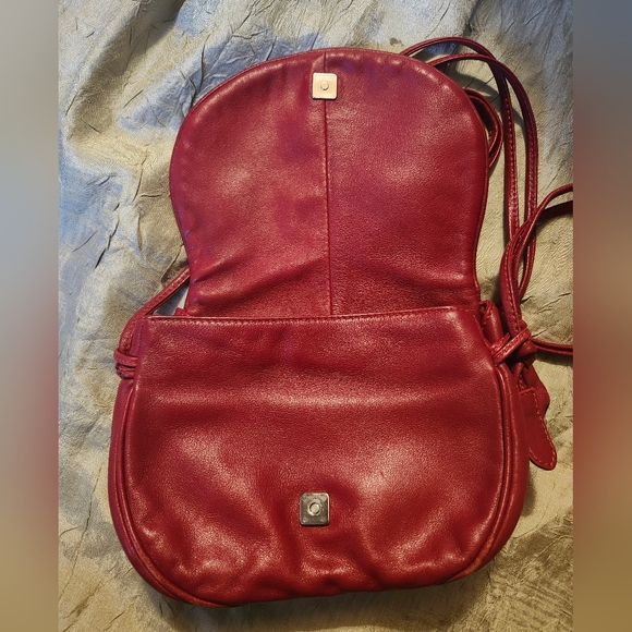 EUC Au Red Leather Crossbody Purse - Picture 3 of 10